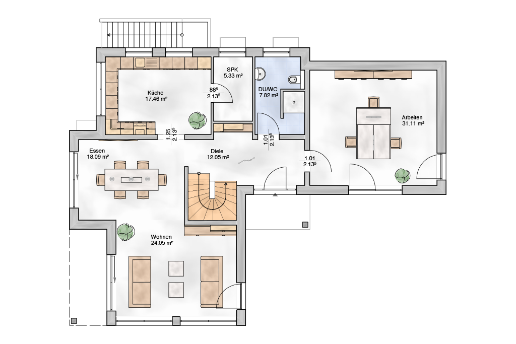 Grundriss 2 — Stadtvilla 2